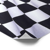 市松模様に旗 ポスター (角)