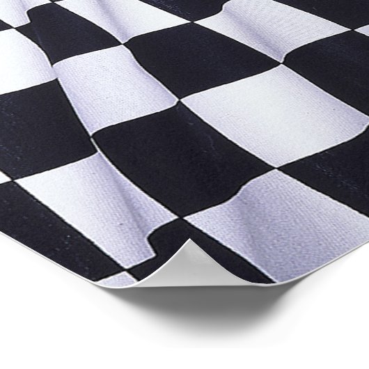 市松模様に旗 ポスター (角)