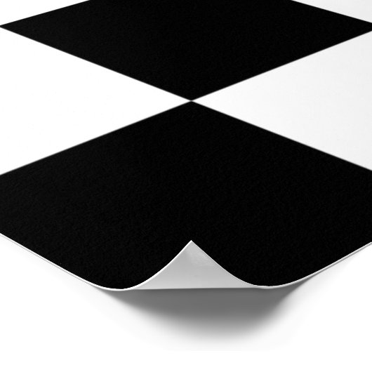 市松模様に旗 ポスター (角)