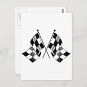 市松模様に旗 ポストカード (正面/裏面)