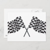 市松模様に旗 ポストカード (正面/裏面)