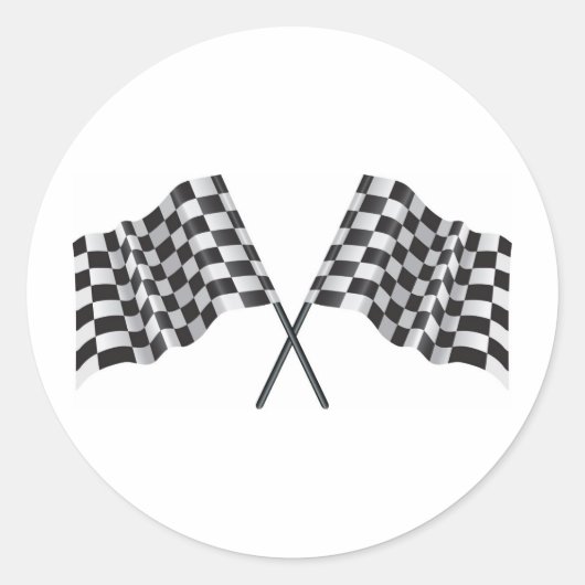 市松模様に旗 ラウンドシール (正面)