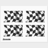 市松模様に旗 – レーシングフラグ 長方形シール (シート)