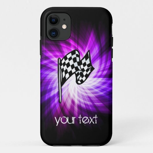 市松模様に旗;紫 Case-Mate iPhoneケース (裏面)