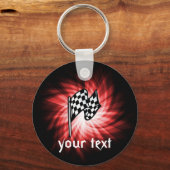 市松模様に旗；赤 キーホルダー (正面)