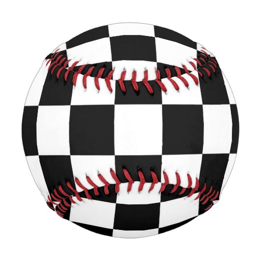 市松模様に旗 野球ボール (正面)
