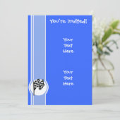 市松模様に旗;青 招待状 (スタンド正面)