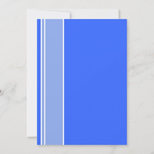 市松模様に旗；青 招待状 (裏面)