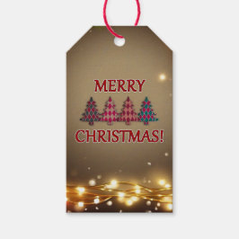 市松模様に木 ギフトタグ