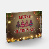 市松模様に木 フォトブロック (左)