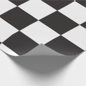 市松模様に板模様（白黒） ラッピングペーパー (角)