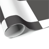 市松模様に板模様（白黒） ラッピングペーパー (ロールコーナー)