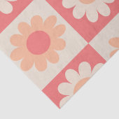市松模様に桃レトロ花のパターン 薄葉紙 (詳細)