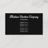 市松模様に正方形の白黒レトロモノグラム 名刺 (裏面)