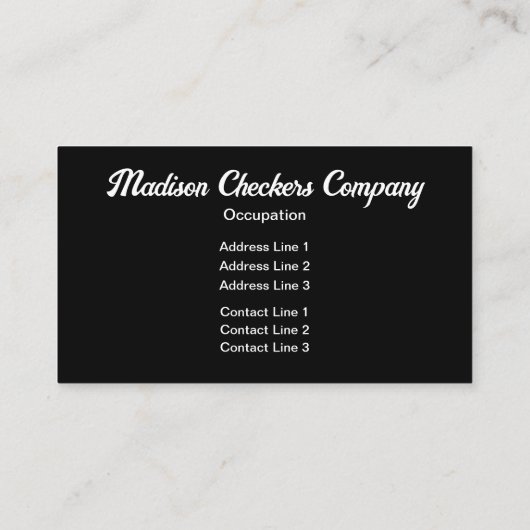 市松模様に正方形の白黒レトロモノグラム 名刺 (裏面)
