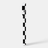 市松模様に正方形の白黒レトロモノグラム iPhoneケース (左側面)