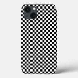 市松模様に正方形イリュージョン白黒 iPhone 13ケース