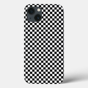 市松模様に正方形イリュージョン白黒 iPhone 13ケース