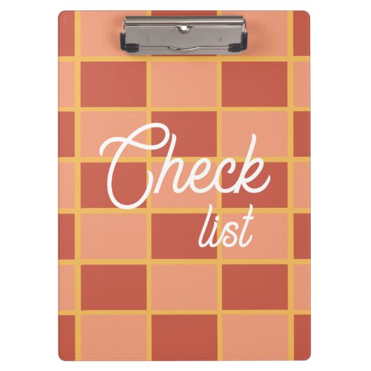 市松模様に正方形 クリップボード (正面)