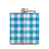 市松模様に水牛の格子青と白 フラスク (裏面)