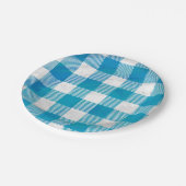 市松模様に水牛の格子青と白 ペーパープレート (アングル)
