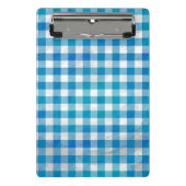 市松模様に水牛の格子青と白 ミニクリップボード (正面)