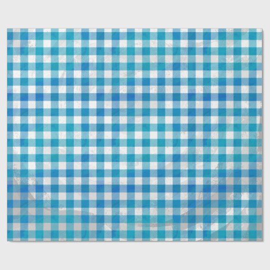 市松模様に水牛の格子青と白 ラッピングペーパー (フラット)