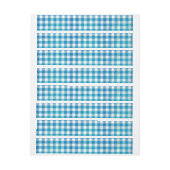 市松模様に水牛の格子青と白 ラップアラウンド宛名ラベル (シート)