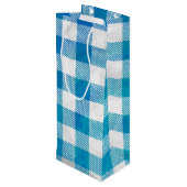 市松模様に水牛の格子青と白 ワインギフトバッグ (裏面アングル)