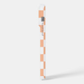 市松模様に白桃レトロモノグラム iPhoneケース (左側面)