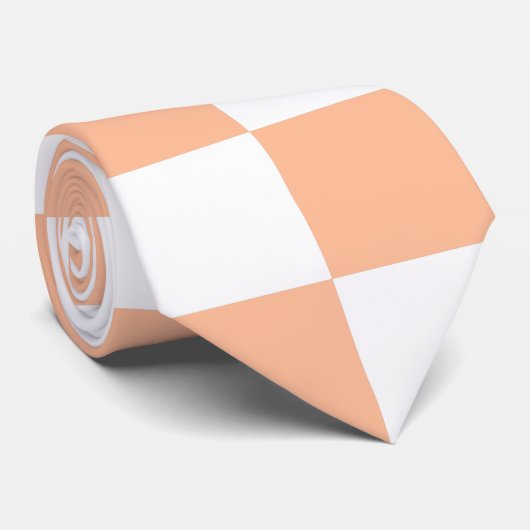 市松模様に白桃 ネクタイ (ロール)