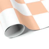 市松模様に白桃 ラッピングペーパー (ロールコーナー)