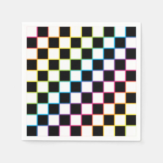 市松模様に白虹 スタンダードカクテルナプキン (正面)