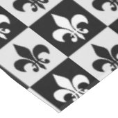 市松模様に白黒フルーアDe-Lisパターン テーブルクロス (アングル)