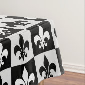 市松模様に白黒フルーアDe-Lisパターン テーブルクロス (インサイチュ)