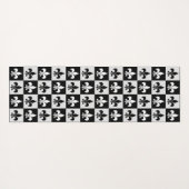 市松模様に白黒フルーアDe-Lisパターン ヨガマット (裏面(横))