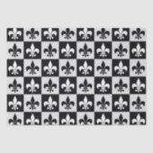 市松模様に白黒フルーアDe-Lisパターン 薄葉紙 (正面)