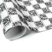 市松模様に白黒大理石パターン ラッピングペーパー (ロールコーナー)