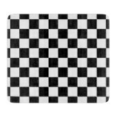 市松模様に白黒幾何レトロ カッティングボード (正面)