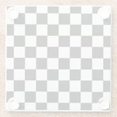 市松模様に白黒幾何レトロ ガラスコースター (裏面)