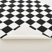 市松模様に白黒幾何レトロ シェルパブランケット (3/4)