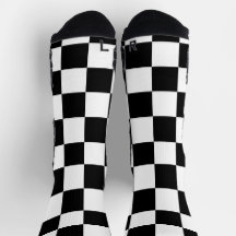 市松模様に白黒幾何レトロ