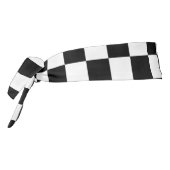 市松模様に白黒幾何レトロ タイヘッドバンド (回転270)