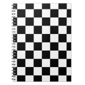 市松模様に白黒幾何レトロ ノートブック (正面)
