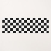 市松模様に白黒幾何レトロ ヨガマット (正面(横))