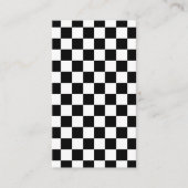 市松模様に白黒幾何レトロ 名刺 (正面)