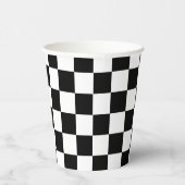 市松模様に白黒幾何レトロ 紙コップ (右)