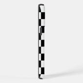 市松模様に白黒幾何レトロ iPhoneケース (右側面)