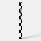 市松模様に白黒幾何レトロ iPhoneケース (左側面)