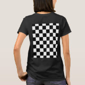 市松模様に白黒幾何レトロ Tシャツ (裏面)